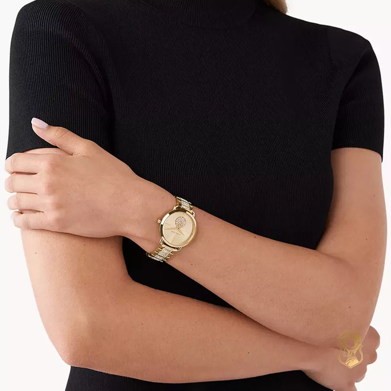 Michael Kors Portia Three-Hand Crystals Gold Dial Gold Steel Strap Watch for Women - MK4602 Buy Now By Michael Kors
