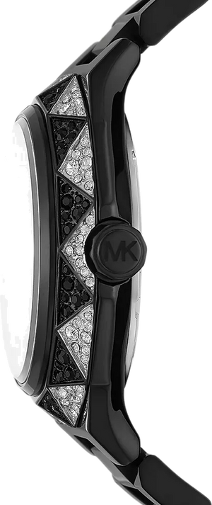 Michael Kors Raquel Three Hand Silver Dial Black Steel Strap Watch For Women - MK4692