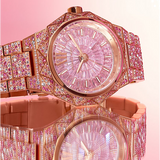 Michael Kors Raquel Three-Hand Crystals Pink Dial Rose Gold Steel Strap Watch For Women - MK7343 Buy Now By Michael Kors