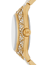 Michael Kors Raquel Three Hand Crystals Gold Dial Gold Steel Strap Watch For Women - MK7398 Buy Now By Michael Kors