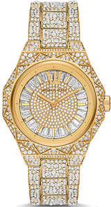 Michael Kors Raquel Three Hand Crystals Gold Dial Gold Steel Strap Watch For Women - MK7398 Buy Now By Michael Kors