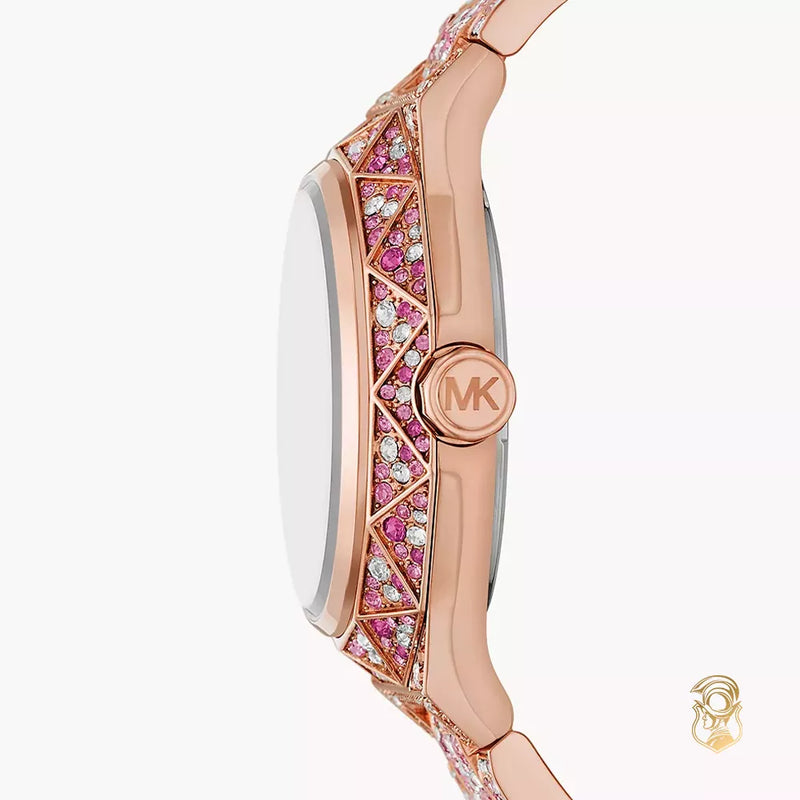 Michael Kors Raquel Three-Hand Crystals Pink Dial Rose Gold Steel Strap Watch For Women - MK7343 Buy Now By Michael Kors