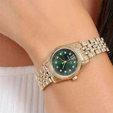 Michael Kors Lexington Pave Three-Hand Green Dial Gold Steel Strap Watch for Women - MK4842 Buy Now By Michael Kors