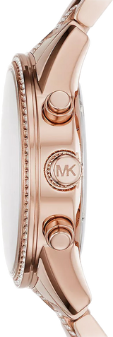 Michael Kors Ritz Chronograph Rose Gold Dial Rose Gold Steel Strap Watch For Women - MK6485 Buy Now By Michael Kors