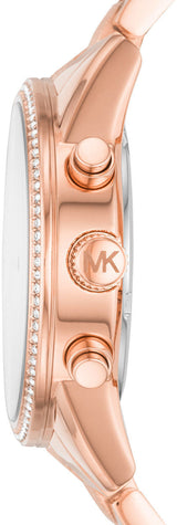 Michael Kors Ritz Chronograph Rose Gold Dial Rose Gold Steel Strap Watch For Women - MK6598 Buy Now By Michael Kors