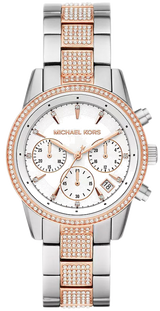 Michael Kors Ritz Chronograph White Dial Two Tone Steel Strap Watch For Women - MK6651 Buy Now By Michael Kors