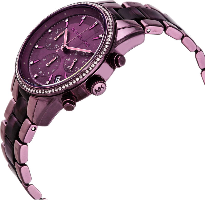 Michael Kors Ritz Chronograph Purple Dial Purple Steel Strap Watch For Women - MK6720 Buy Now By Michael Kors