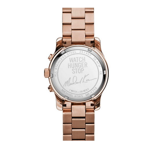 Michael Kors Runway Stop Hunger Quartz Blue Dial Rose Gold Steel Strap Watch For Men - MK8358 Buy Now By Michael Kors