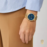 Michael Kors Runway Chronograph Blue Dial Gold Steel Strap Watch For Women - MK7353 Buy Now By Michael Kors