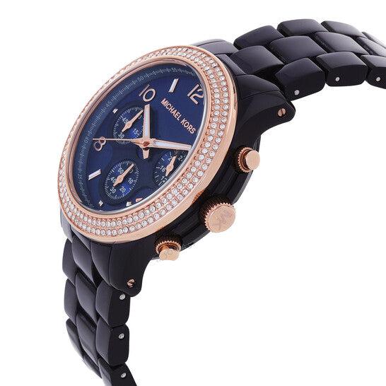 Michael Kors Runway Chronograph Blue Dial Blue Steel Strap Watch for Women - MK7423 Buy Now By Michael Kors