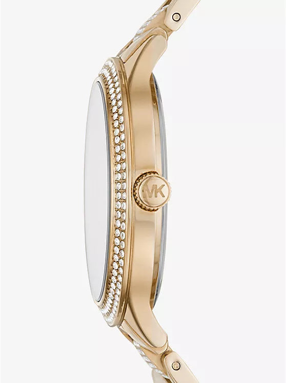 Michael Kors Slim Runway Crystals Gold Dial Gold Steel Strap Watch for Women - MK3632 Buy Now By Michael Kors