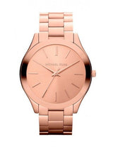 Shop Michael Kors Slim Runway Rose Gold Dial Rose Gold Steel Strap Watch for Women - MK3197 in USA