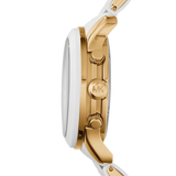 Michael Kors Runway Chronograph White Dial White Steel Strap Watch for Women - MK5145