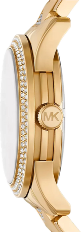 Michael Kors Runway Three Hand Green Dial Gold Steel Strap Watch For Women - MK7390 Buy Now By Michael Kors
