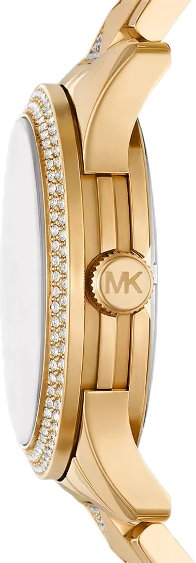 Michael Kors Runway Three Hand Green Dial Gold Steel Strap Watch For Women - MK7390 Buy Now By Michael Kors
