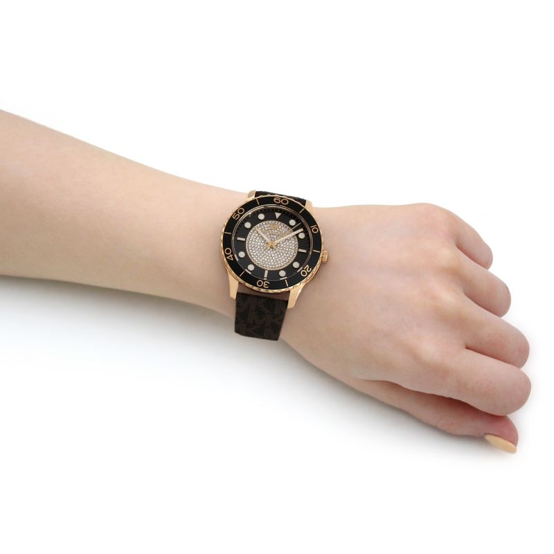 Michael Kors Runway Quartz Black Dial Brown Leather Strap Watch For Women - MK6979 Buy Now By Michael Kors