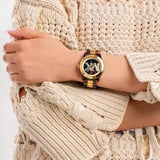 Michael Kors Runway Three-Hand Brown Dial Two Tone Steel Strap Watch for Women - MK7354 Buy Now By Michael Kors
