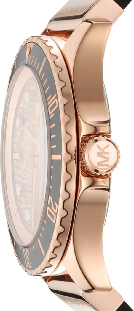 Michael Kors Everest Analog Rose Gold Dial Black Silicone Strap Watch For Women - MK7358 Buy Now By Michael Kors