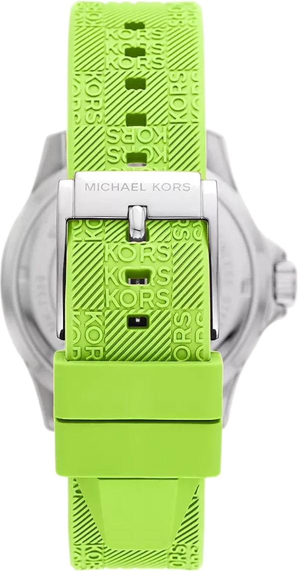 Michael Kors Everest Three Hand Crystals Silver Dial Green Silicone Strap Watch For Women - MK7360 Buy Now By Michael Kors