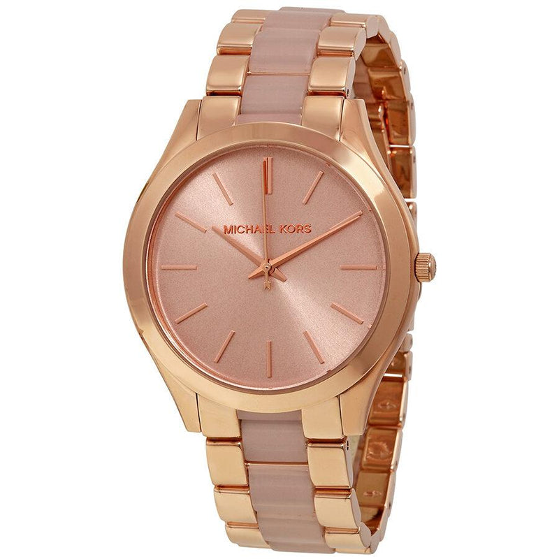 Michael Kors Slim Runway Rose Gold Dial Two Tone Steel Strap Watch for Women - MK4294 Buy Now By Michael Kors