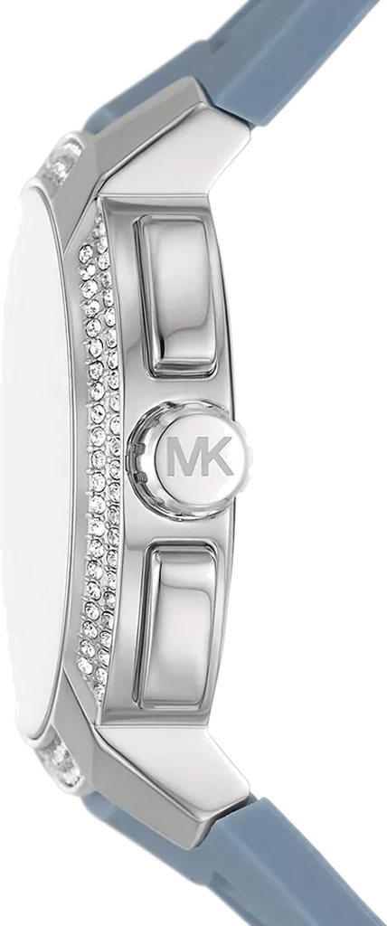 Michael Kors Sidney Multifunction Crystals Silver Dial Blue Rubber Strap Watch for Women - MK7220 Buy Now By Michael Kors