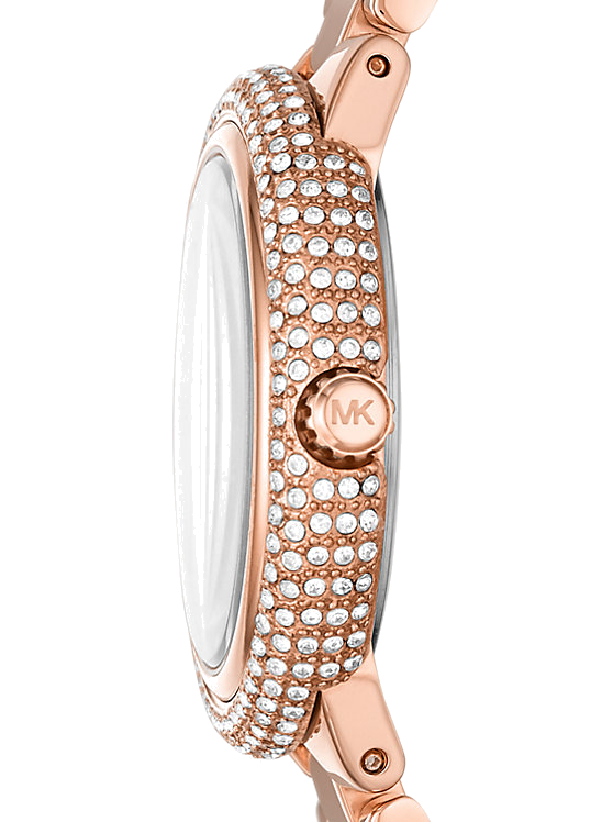 Michael Kors Taryn Quartz White Dial Rose Gold Steel Strap Watch For Women - MK4460