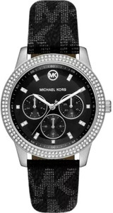 Michael Kors Tibby Chronograph Black Dial Black Leather Strap Watch For Women - MK2976 Buy Now By Michael Kors