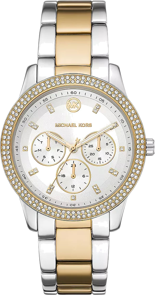 Michael Kors Tibby Multifunction White Dial Two Tone Steel Strap Watch For Women - MK6825 Buy Now By Michael Kors