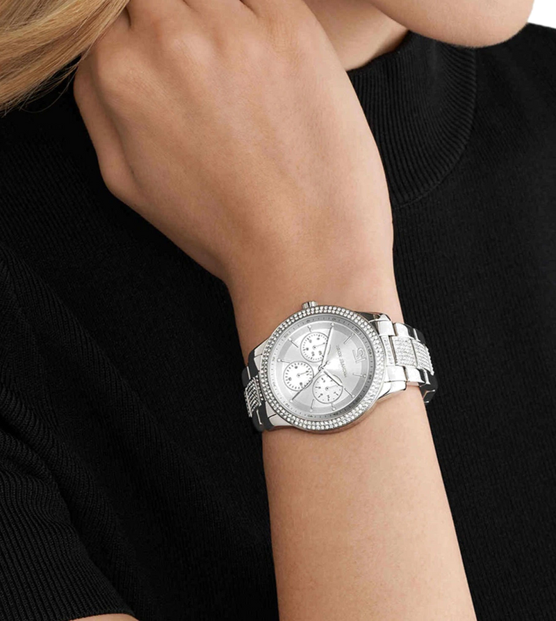 Michael Kors Tibby Chronograph Silver Dial Silver Steel Strap Watch For Women - MK7294 Buy Now By Michael Kors