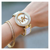 Michael Kors Parker White Dial Two Tone Steel Strap Watch for Women - MK6313 Buy Now By Michael Kors