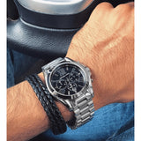 Michael Kors Bradshaw Black Dial Silver Steel Strap Watch for Men - MK5705