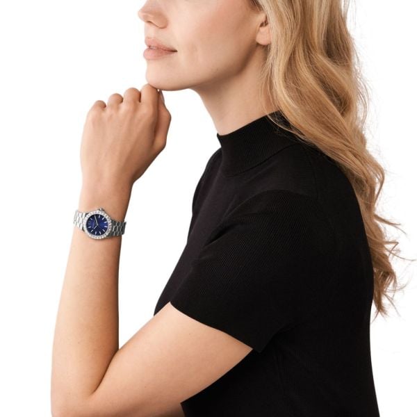 Michael Kors Lennox Three-Hand Blue Dial Silver Steel Strap Watch For Women - MK7397 Buy Now By Michael Kors