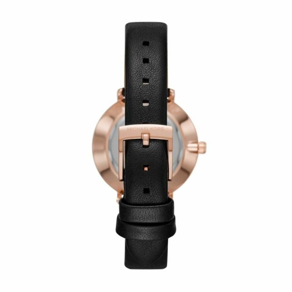Michael Kors Pyper Three Hand White Dial Black Leather Strap Watch For Women - MK2835 Buy Now By Michael Kors