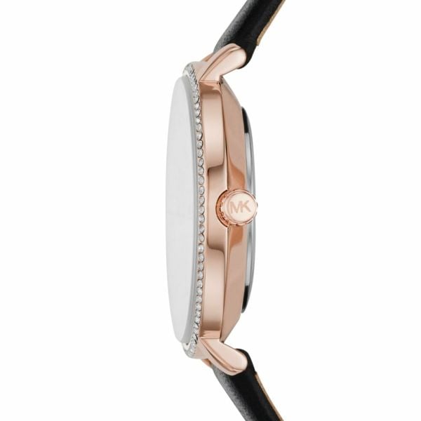 Michael Kors Pyper Three Hand White Dial Black Leather Strap Watch For Women - MK2835 Buy Now By Michael Kors