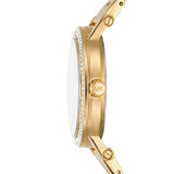 Michael Kors Corey Three Hand Black Dial Gold Steel Strap Watch for Women - MK7345 Buy Now By Michael Kors