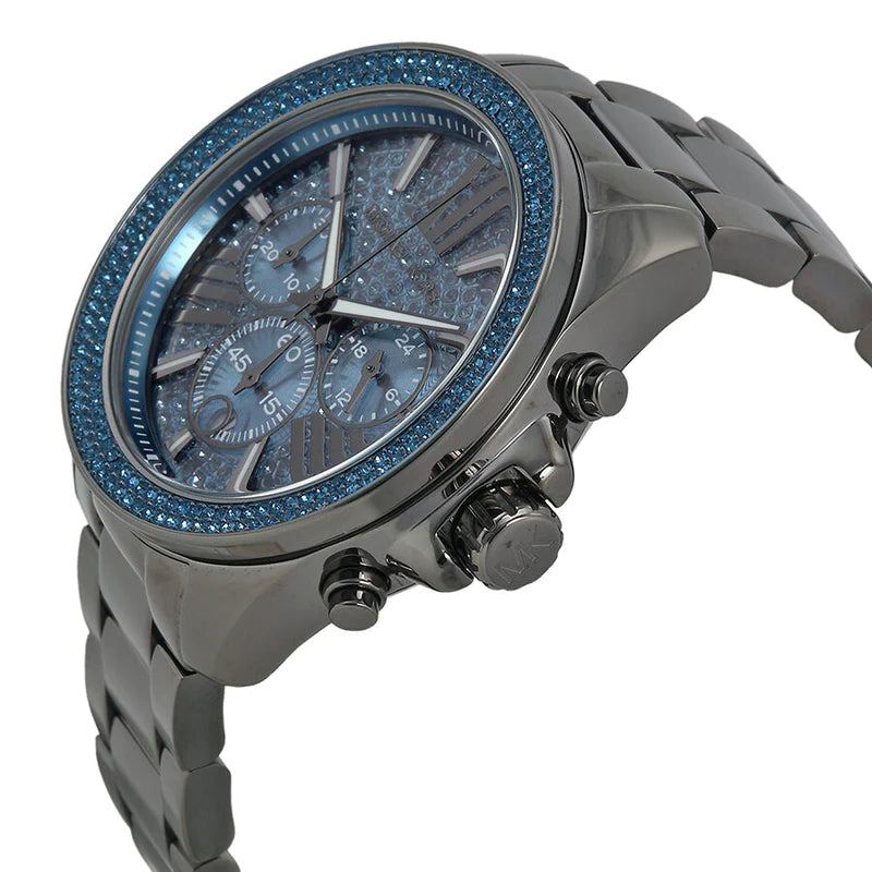 Michael Kors Wren Chronograph Quartz Blue Dial Grey Steel Strap Watch For Women - MK6097 Buy Now By Michael Kors