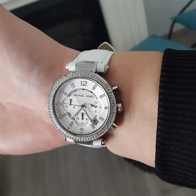 Michael Kors Parker White Dial White Leather Strap Watch for Women - MK2277 Buy Now By Michael Kors