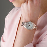 Michael Kors Lauryn Mother of Pearl Dial Rose Gold Steel Strap Watch for Women - MK3716 Buy Now By Michael Kors