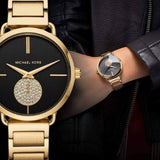 Michael Kors Portia Black Dial Gold Steel Strap Watch for Women - MK3788 Buy Now By Michael Kors