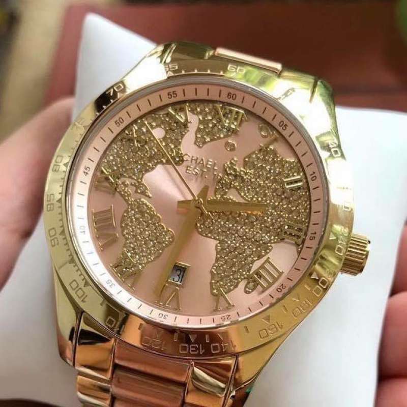 Michael Kors Layton Rose Gold Dial Gold Stainless Steel Strap Watch for Women - MK6476 Buy Now By Michael Kors