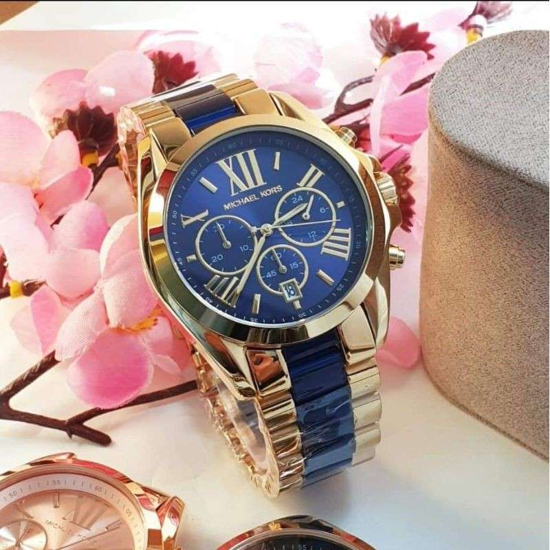Michael Kors Bradshaw Navy Blue Dial Two Tone Steel Strap Watch for Women - MK6268 Buy Now By Michael Kors