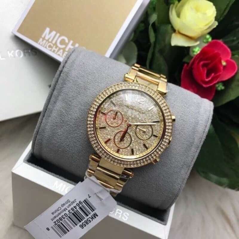 Michael Kors Parker Gold Dial Gold Steel Strap Watch for Women - MK5856