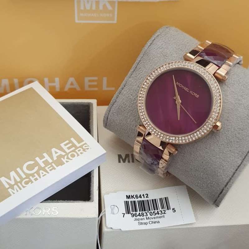 Michael Kors Parker Maroon Dial Two Tone Steel Strap Watch for Women - MK6412 Buy Now By Michael Kors