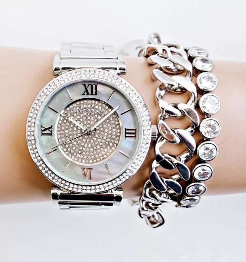 Michael Kors Caitlin Crystal Dial Silver Steel Strap Watch for Women - MK3331 Buy Now By Michael Kors