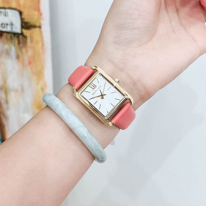 Michael Kors Petite Monroe White Dial Orange Leather Strap Watch for Women - MKO1060 Buy Now By Michael Kors