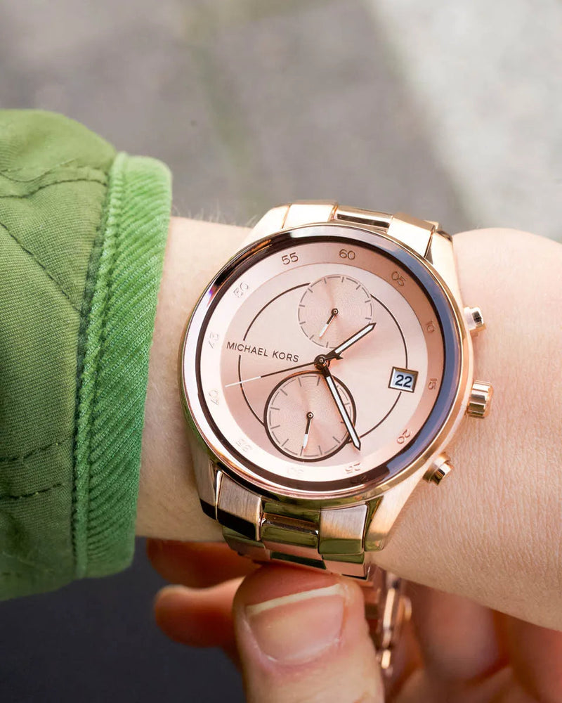 Michael Kors Briar Quartz Rose Gold Dial Rose Gold Steel Strap Watch For Women - MK6465 Buy Now By Michael Kors