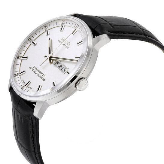 Mido Comander II Automatic Chronometer Silver Dial Black Leather Strap Watch For Men - M021.431.16.031.00 Buy Now By Mido
