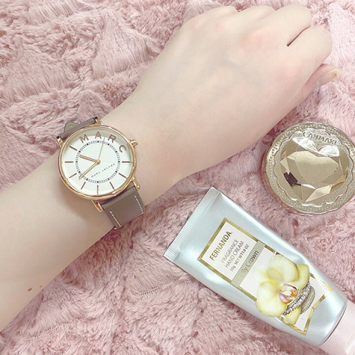Marc Jacobs Roxy White Dial Cement Brown Leather Strap Watch for Women - MJ1533 Buy Now By Marc Jacobs