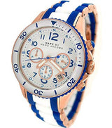 Marc Jacobs Rock Chronograph White Dial Two Tone Silicone Strap Watch for Women - MBM2594 Buy Now By Marc Jacobs