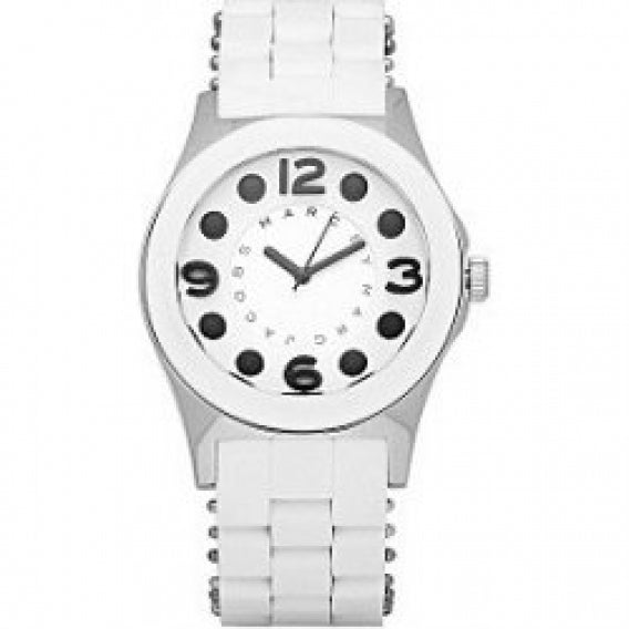Shop Marc Jacobs Pelly White Dial White Silicone Strap Watch for Women - MBM2503 in USA